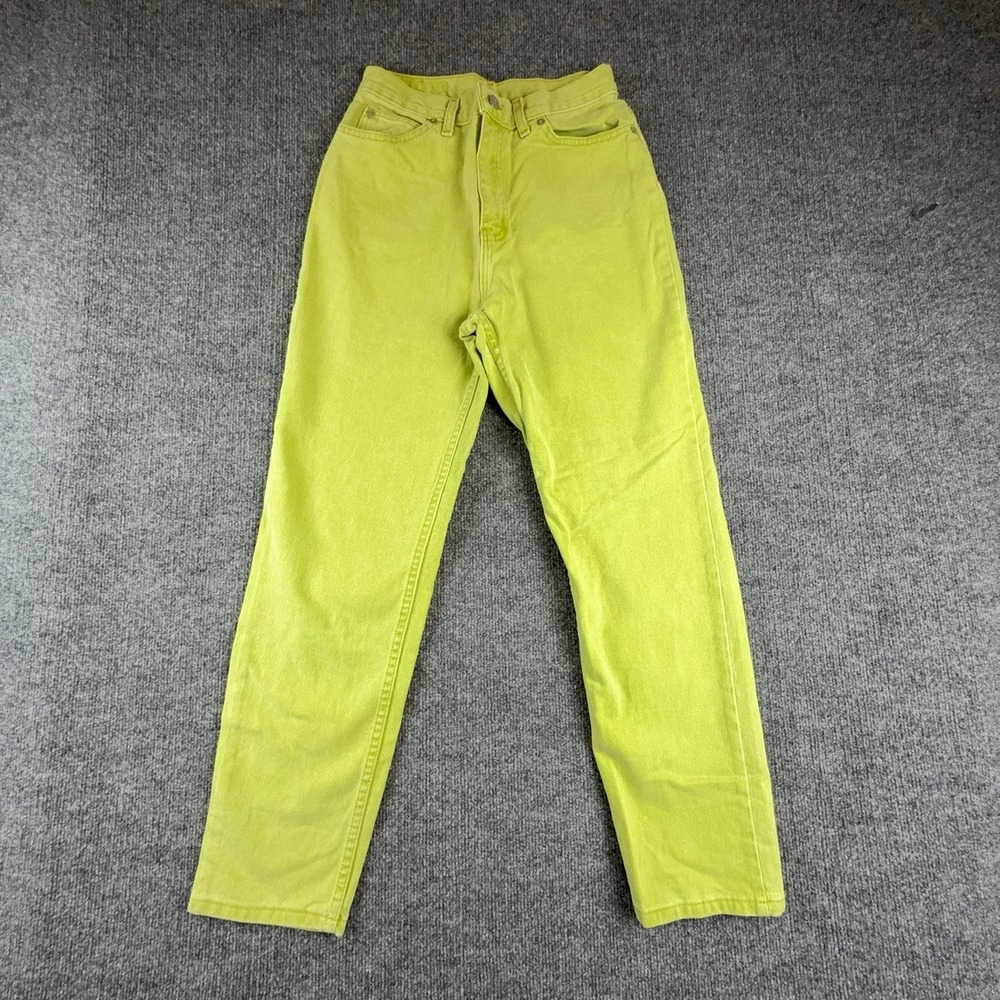 Faded Glory Jeans Womens 27 Yellow High Rise Classic Mom Tapered Denim Pants